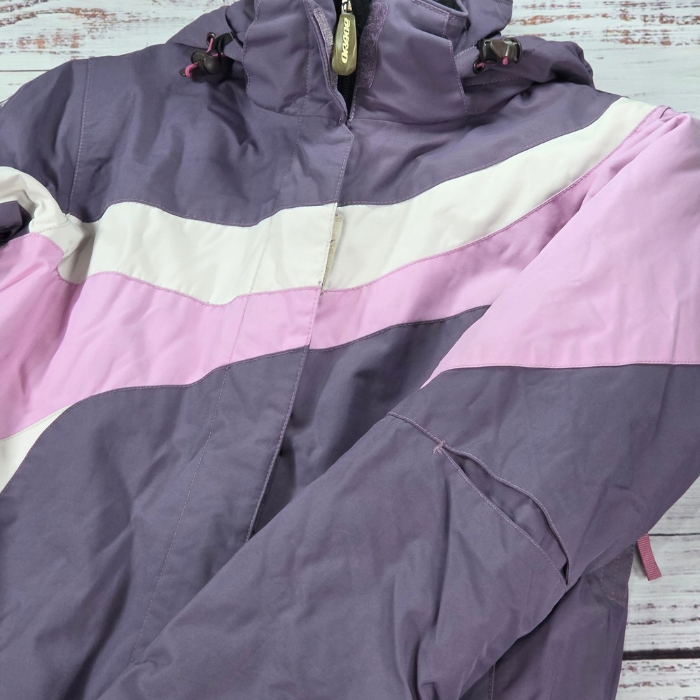 Orage Ski Jacket Girls XL 14 Purple Pink Excellent Insulated Hooded Winter Coat